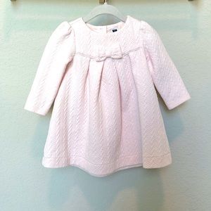Janie and Jack Quilted Pink Bow Dress 6-12 Months